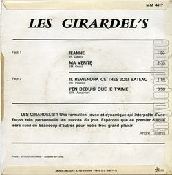 [Pochette de Il reviendra ce trs joli bateau (Les GIRARDEL’S) - verso]