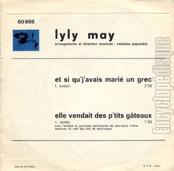 [Pochette de Et si qu’j’avais mari un Grec (Lyly MAY) - verso]