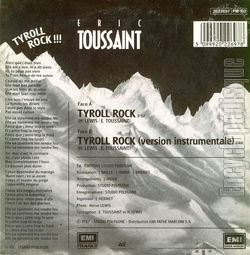 [Pochette de Tyroll rock !!! (ric TOUSSAINT) - verso]