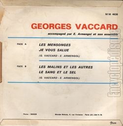[Pochette de Les mensonges (Georges VACCARD) - verso]