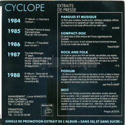 [Pochette de Wen story (seul dans la nuit) (CYCLOPE) - verso]