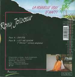[Pochette de Divine (Rony JOLICOEUR) - verso]