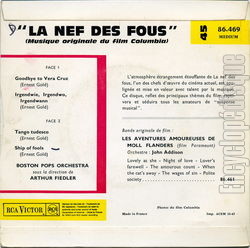 [Pochette de La nef des fous (B.O.F.  Films ) - verso]
