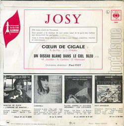 [Pochette de Cœur de cigale (JOSY) - verso]