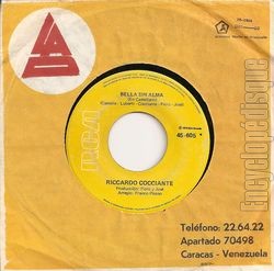 [Pochette de Bella senz’anima (Riccardo COCCIANTE)]