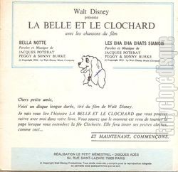 [Pochette de La belle et le clochard (JEUNESSE) - verso]
