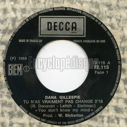 [Pochette de Dana GILLESPIE - Tu n’as vraiment pas chang  (Les FRANCOPHILES)]