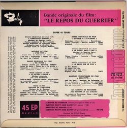 [Pochette de Le repos du guerrier (B.O.F.  Films ) - verso]