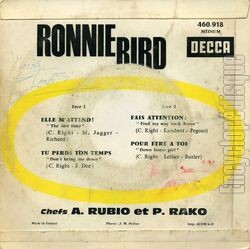 [Pochette de Elle m’attend ! (Ronnie BIRD) - verso]