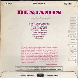 [Pochette de Mon ami d’autrefois (BENJAMIN) - verso]