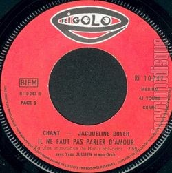 [Pochette de La mer, la plage (Jacqueline BOYER) - verso]