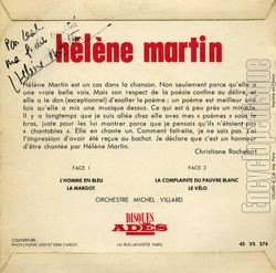[Pochette de L’homme en bleu (Hlne MARTIN) - verso]
