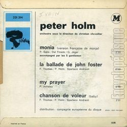 [Pochette de Monia (Peter HOLM) - verso]