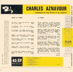 [Pochette de For me… formidable (Charles AZNAVOUR) - verso]