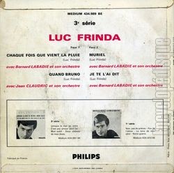 [Pochette de Chaque fois que vient la pluie (Luc FRINDA) - verso]