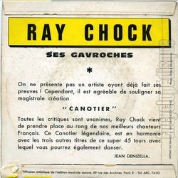 [Pochette de Canotier (Ray CHOCK) - verso]