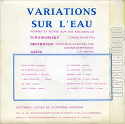 [Pochette de Variations sur l’eau (Des LVES DE L’COLE SECONDAIRE BLANCHE DE CASTILLE) - verso]