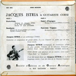 [Pochette de Porto-Pollo (Jacques ISTRIA) - verso]