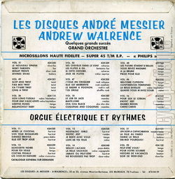 [Pochette de Deux masques (Andr MESSIER) - verso]