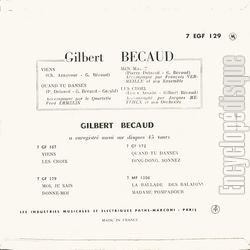 [Pochette de Viens (Gilbert BCAUD) - verso]