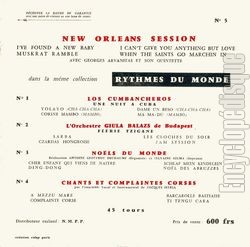 [Pochette de New Orleans Session n5 (Georges ARVANITAS) - verso]