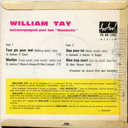 [Pochette de Tant pis pour moi (William TAY) - verso]