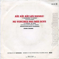 [Pochette de Ae ae ae les nanas (Marcel ZANINI) - verso]