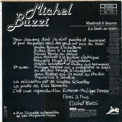 [Pochette de Vendredi 6 heures (Michel BUZZI) - verso]