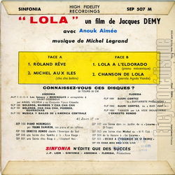 [Pochette de Lola (B.O.F.  Films ) - verso]