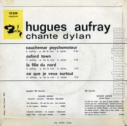 [Pochette de Aufray chante Dylan (Hugues AUFRAY) - verso]