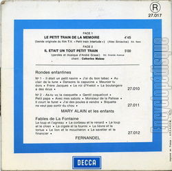[Pochette de Le petit train da la tl (T.V. (Tlvision)) - verso]