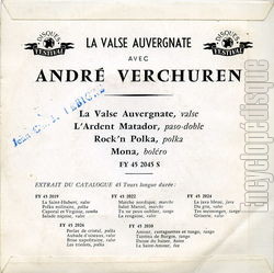 [Pochette de La valse auvergnate (Andr VERCHUREN) - verso]