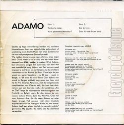 [Pochette de Tombe la neige (Salvatore ADAMO) - verso]