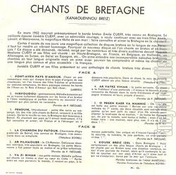 [Pochette de Kanaouennou Breiz (Chants de Bretagne) (Janedik, Lenak et Maryvonne CUEFF) - verso]