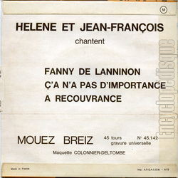 [Pochette de Fanny de Lanninon (HLNE et JEAN-FRANOIS) - verso]
