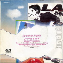 [Pochette de Paradise mi amor (LUNE DE MIEL) - verso]