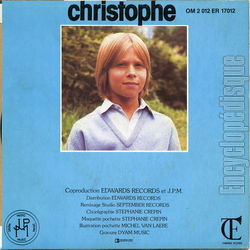 [Pochette de La danse des poussins (CHRISTOPHE (2)) - verso]
