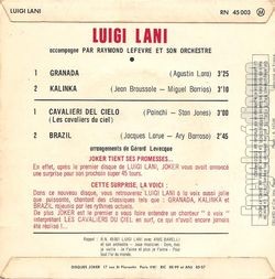 [Pochette de Granada (Luigi LANI) - verso]