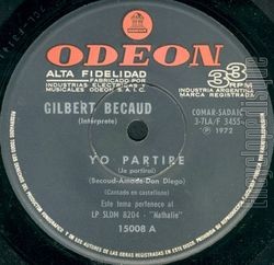 [Pochette de Yo partire / Vive (Gilbert B�CAUD)]