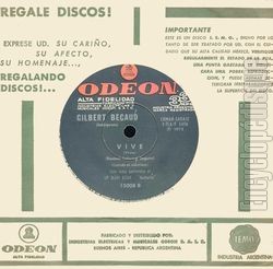[Pochette de Yo partire / Vive (Gilbert B�CAUD) - verso]