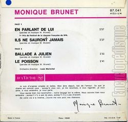 [Pochette de En parlant de lui (Monique BRUNET) - verso]