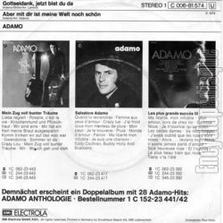[Pochette de Gottseidank, jetzt bist du da (Salvatore ADAMO) - verso]