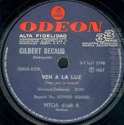 [Pochette de Viens dans la lumire "Ven a la luz" (Gilbert BCAUD)]