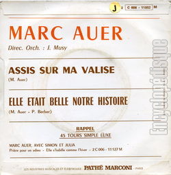 [Pochette de Assis sur ma valise (Marc AUER) - verso]
