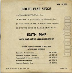 [Pochette de Sings (tats-Unis d’Amrique) (dith PIAF) - verso]