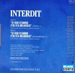 [Pochette de Tu veux d’l’amour (t’as d’la mlancolie) (INTERDIT) - verso]