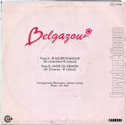 [Pochette de Je meurs d’amour (BELGAZOU) - verso]
