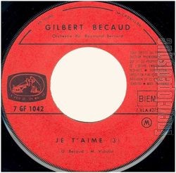 [Pochette de Je t’aime (Gilbert BCAUD)]