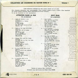 [Pochette de Les chansons du savoir-vivre (N 1) (Le petit ALEXANDRE) - verso]