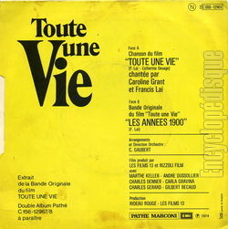 [Pochette de Toute une vie (B.O.F.  Films ) - verso]